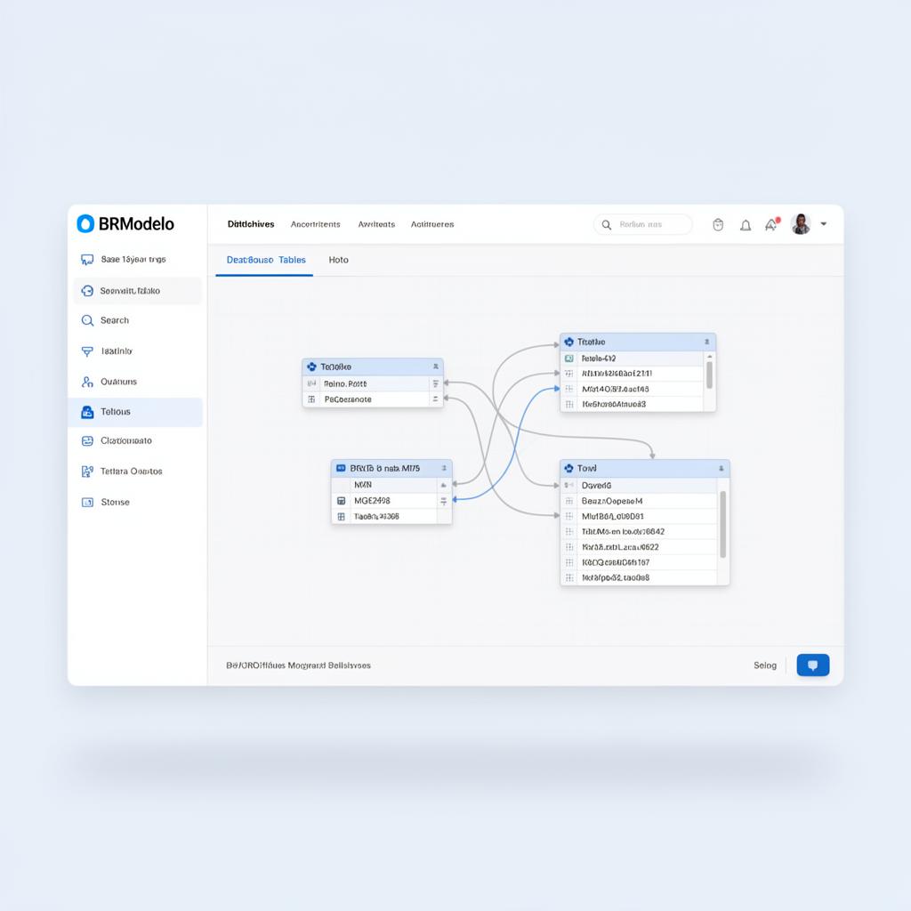 BRModelo ER diagram editor showing database tables and relationships